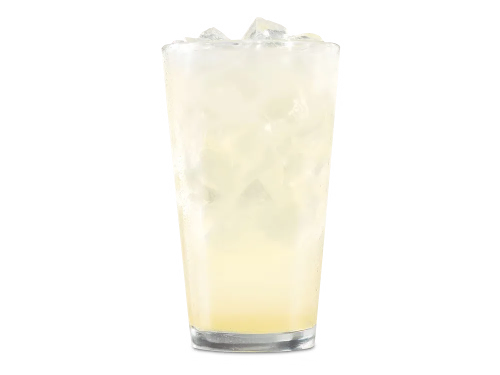 Arby’s Classic Lemonade served over ice in a clear cup