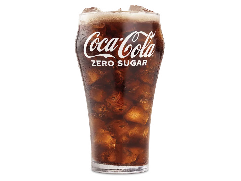 Arby’s Coca-Cola® Zero Sugar served in a branded cup with ice