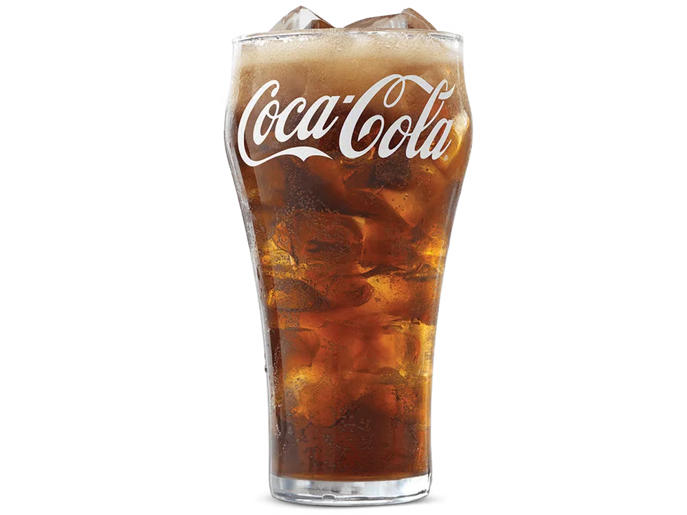 Arby’s Coca-Cola® served in a branded cup over ice