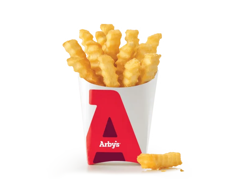 Arby’s Crinkle Fries served golden and crisp in a branded container