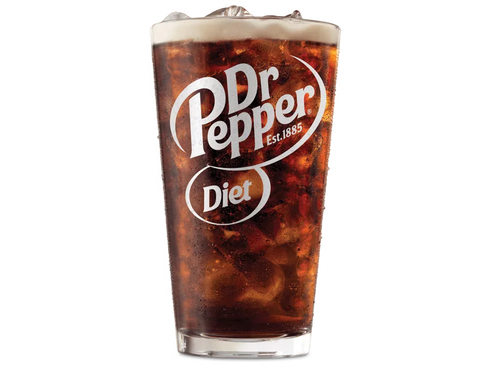 Arby’s Diet Dr Pepper® in a branded cup with ice