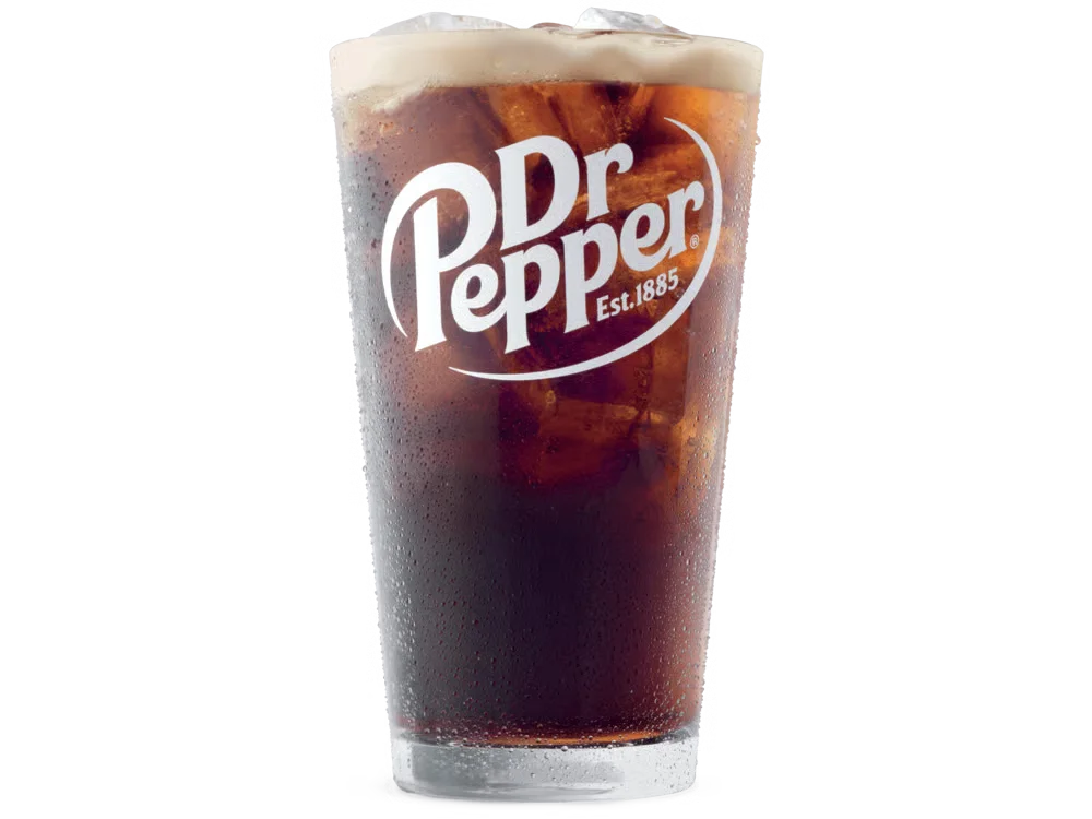Arby’s Dr Pepper® served in a branded cup over ice