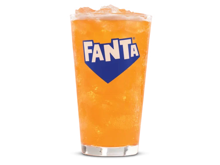 Arby’s Fanta® Orange in a branded cup served with ice