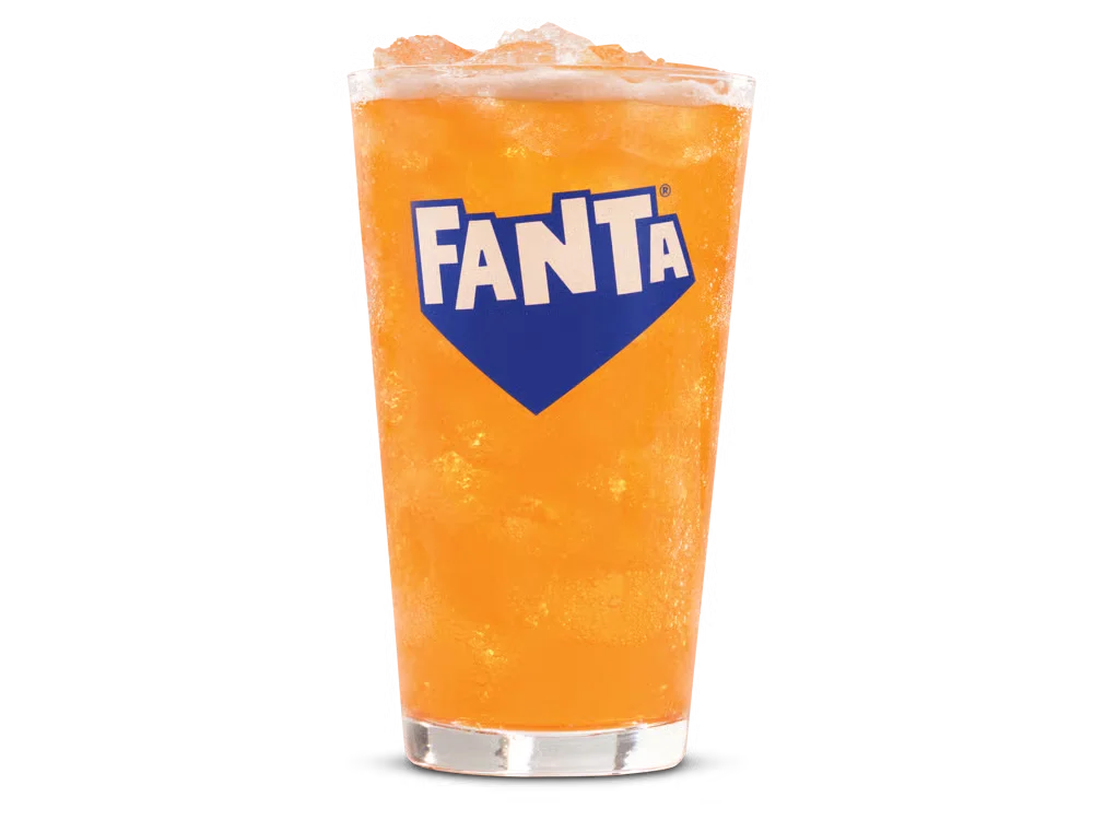 Arby’s Fanta® Orange in a branded cup served with ice