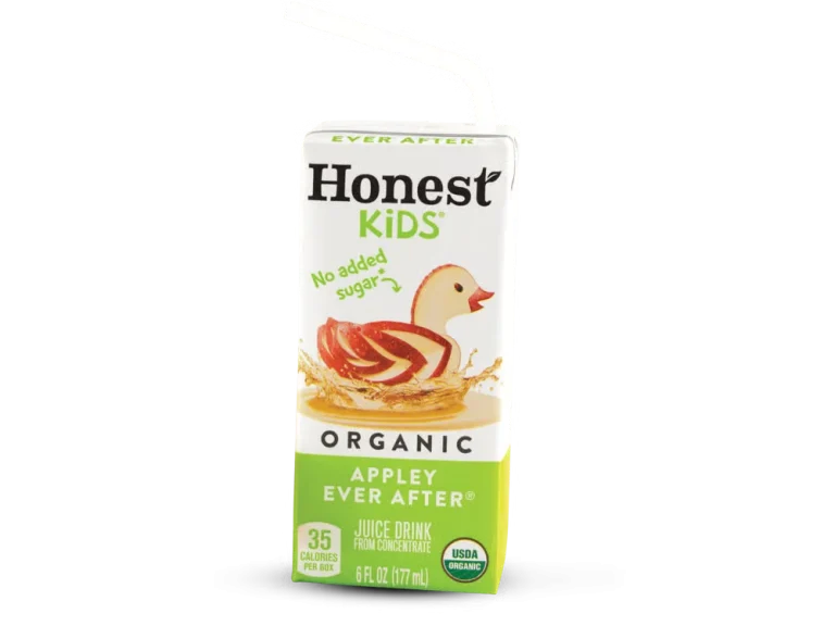 Arby’s Honest Kids® Organic Apple Juice pouch served with a kids meal