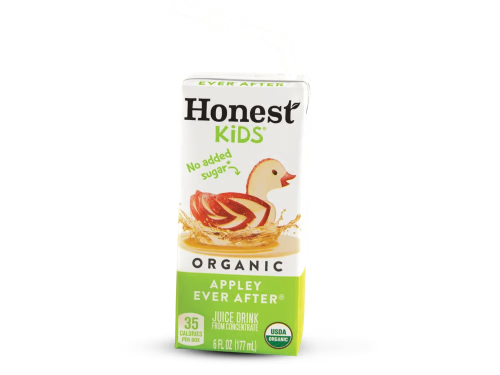 Arby’s Honest Kids® Organic Apple Juice pouch served with a kids meal