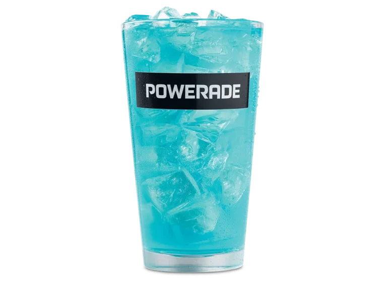 Arby’s Powerade® served in a clear cup over ice