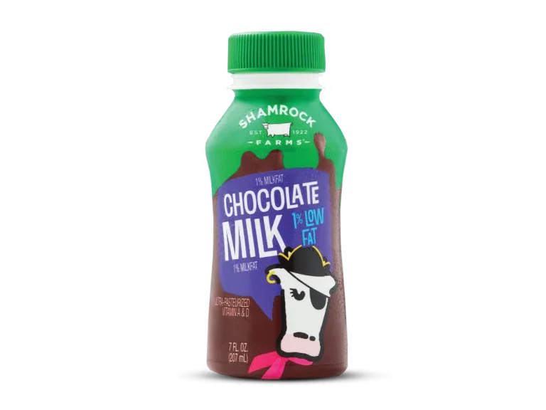 Arby’s Shamrock Farms® Lowfat Chocolate Milk bottle served cold with a kids meal