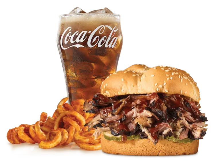 Arby’s Sweet Pulled Pork Sandwich Meal with fries and drink