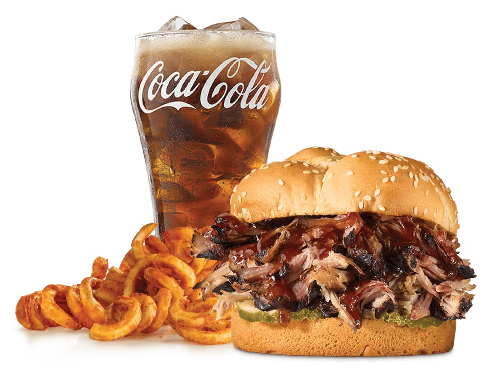 Arby’s Sweet Pulled Pork Sandwich Meal with fries and drink