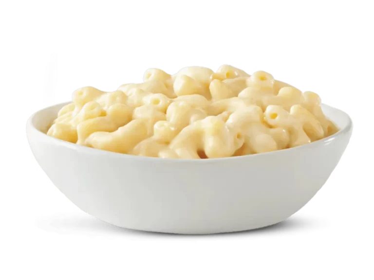 Arby’s White Cheddar Mac 'n Cheese in a bowl, creamy and cheesy