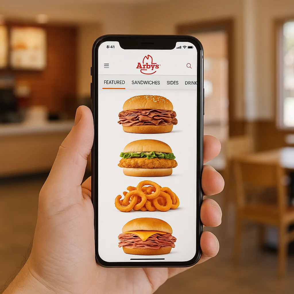 ordering food on arbys mobile app